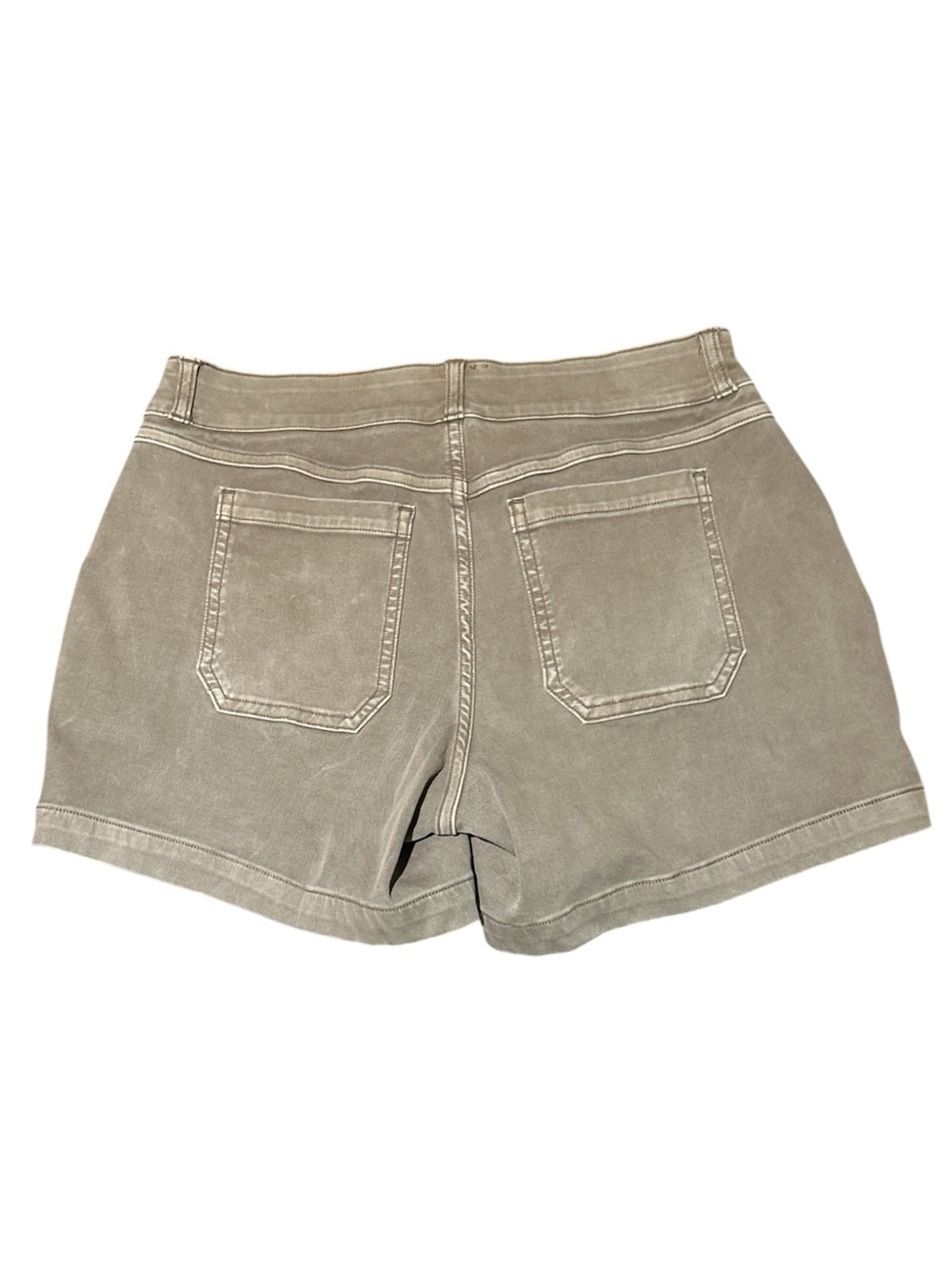 Spanx Stretch Twill 6” Slimming Pull-On Taupe Tan Shorts Size Medium - Picture 4 of 6